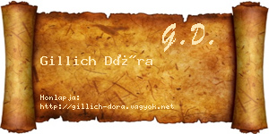 Gillich Dóra névjegykártya